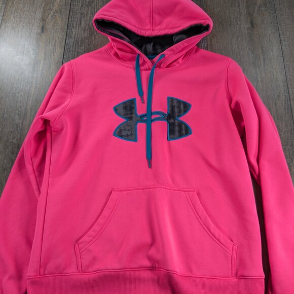 Under Armour Tops - Under Armour Hoodie Womens Medium Neon Pink Pullover Outdoor Performance